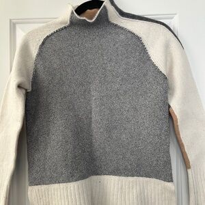 Zaket & Plover Superfine Merino Wool Sweater XS Gray Ivory